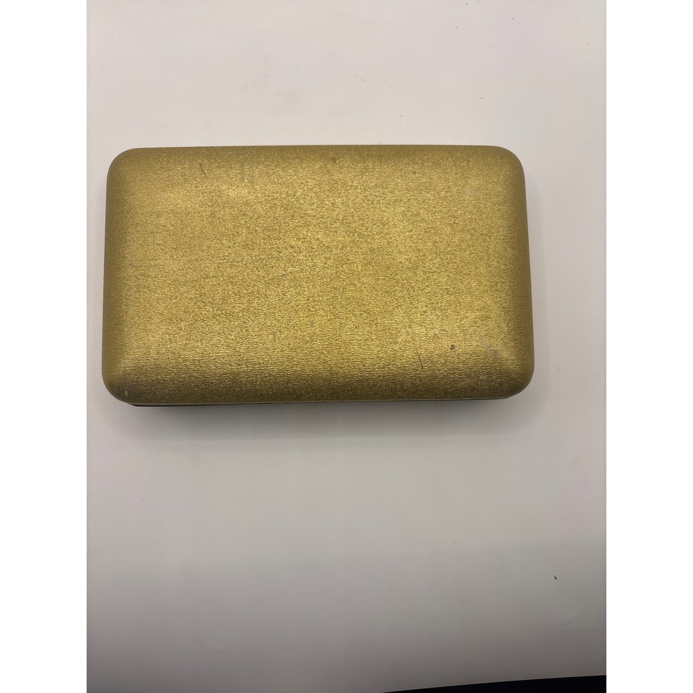 Vintage Buxton Gold Textured Ring Organizer Box Velvet Lined Multi Slot Case